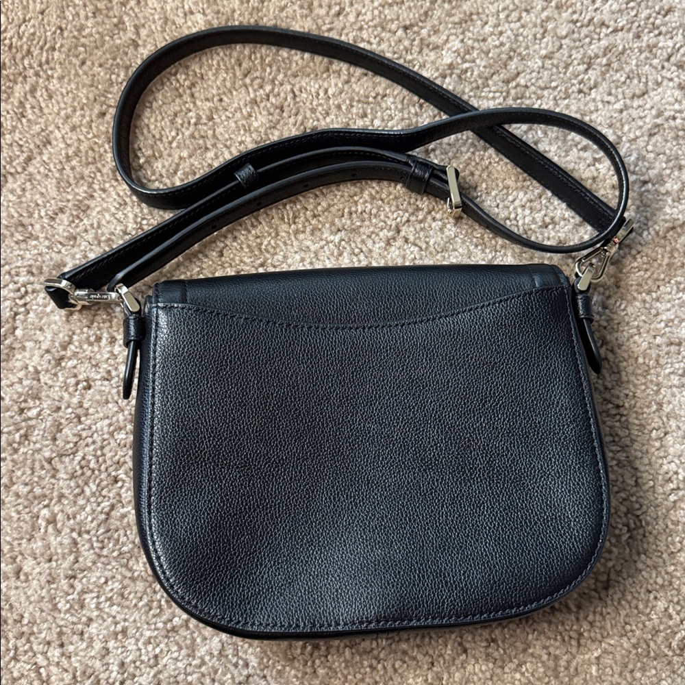 kate spade Black Pebbled Leather Crossbody with Gold Logo - Picture 4 of 6
